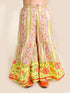 Girls Yellow Floral Printed Pleated Pure Cotton Kurta With Sharara With Dupatta